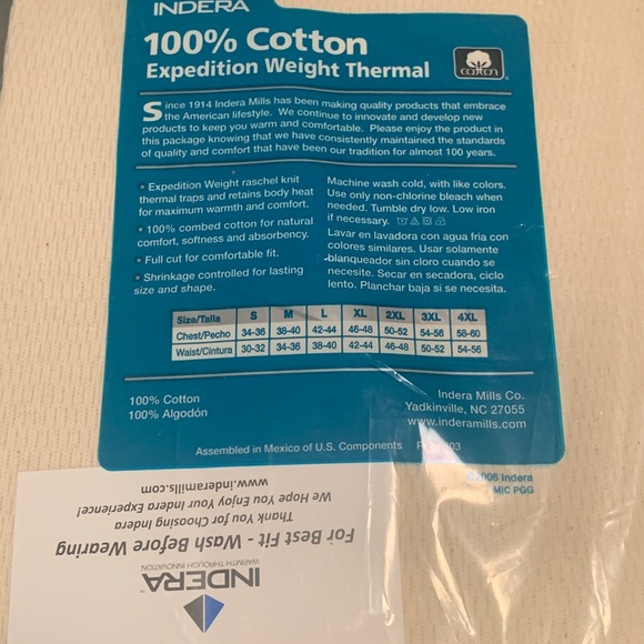 Indera 100% Cotton Expedition Weight Military Issue Thermal Shirt. Size M. New! - Picture 9 of 10